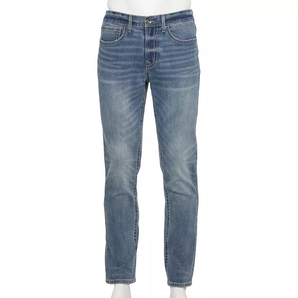 Men's Lazer Embroidered Slim Fit Jeans,  Product Image