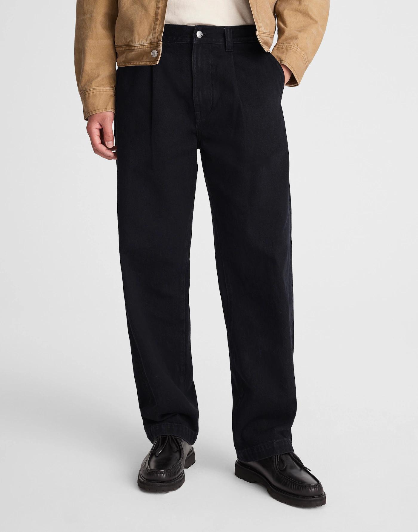 Pleated Denim Pants Product Image