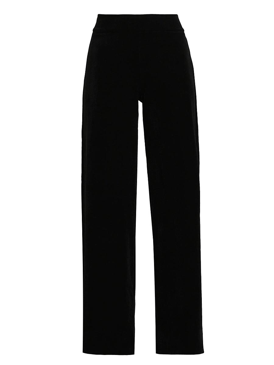 Womens Velvet Stretch Wide-Leg Pants Product Image