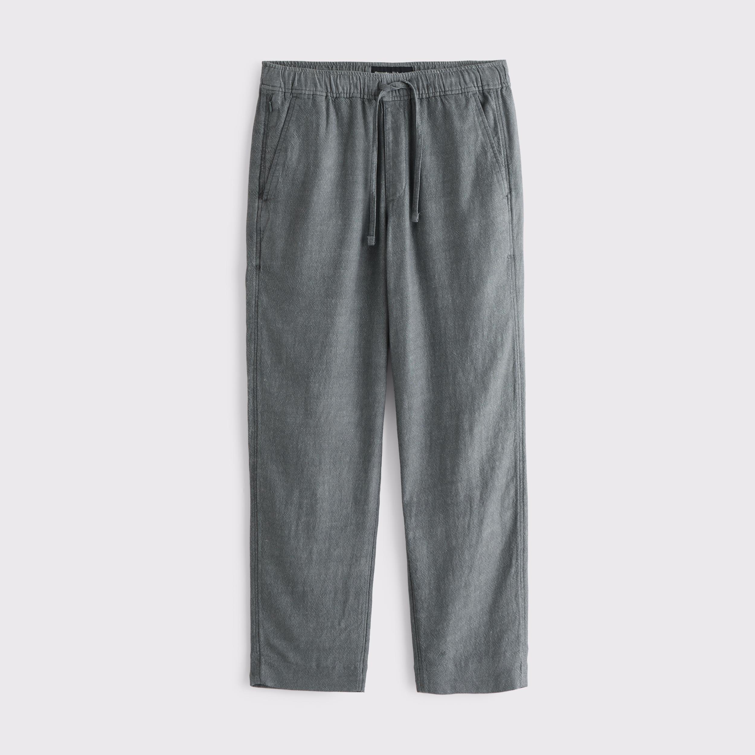 Loose Tailored Linen-Blend Pull-On Pant Product Image