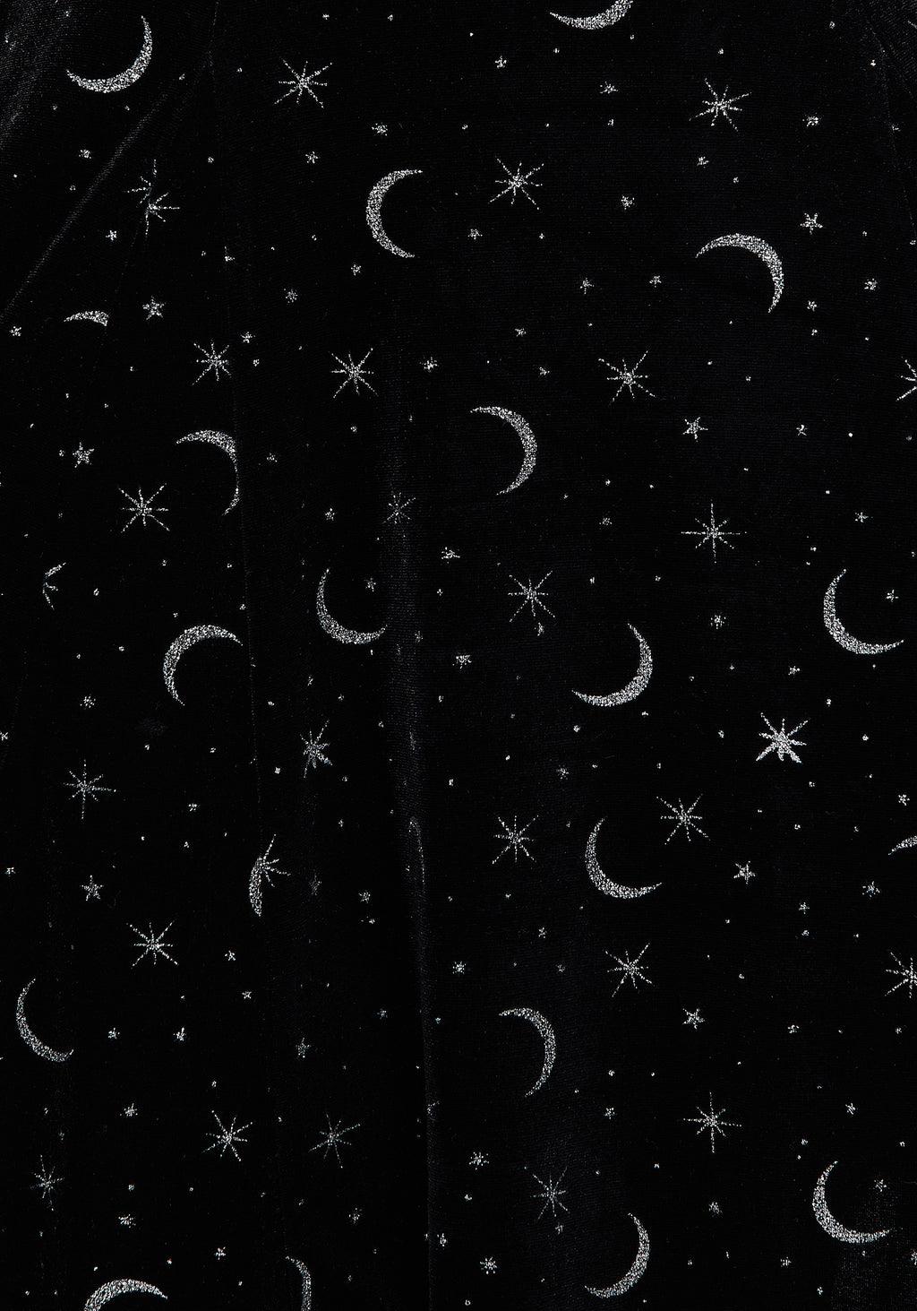 Constellation Glitter Print Velour Mini Dress Product Image
