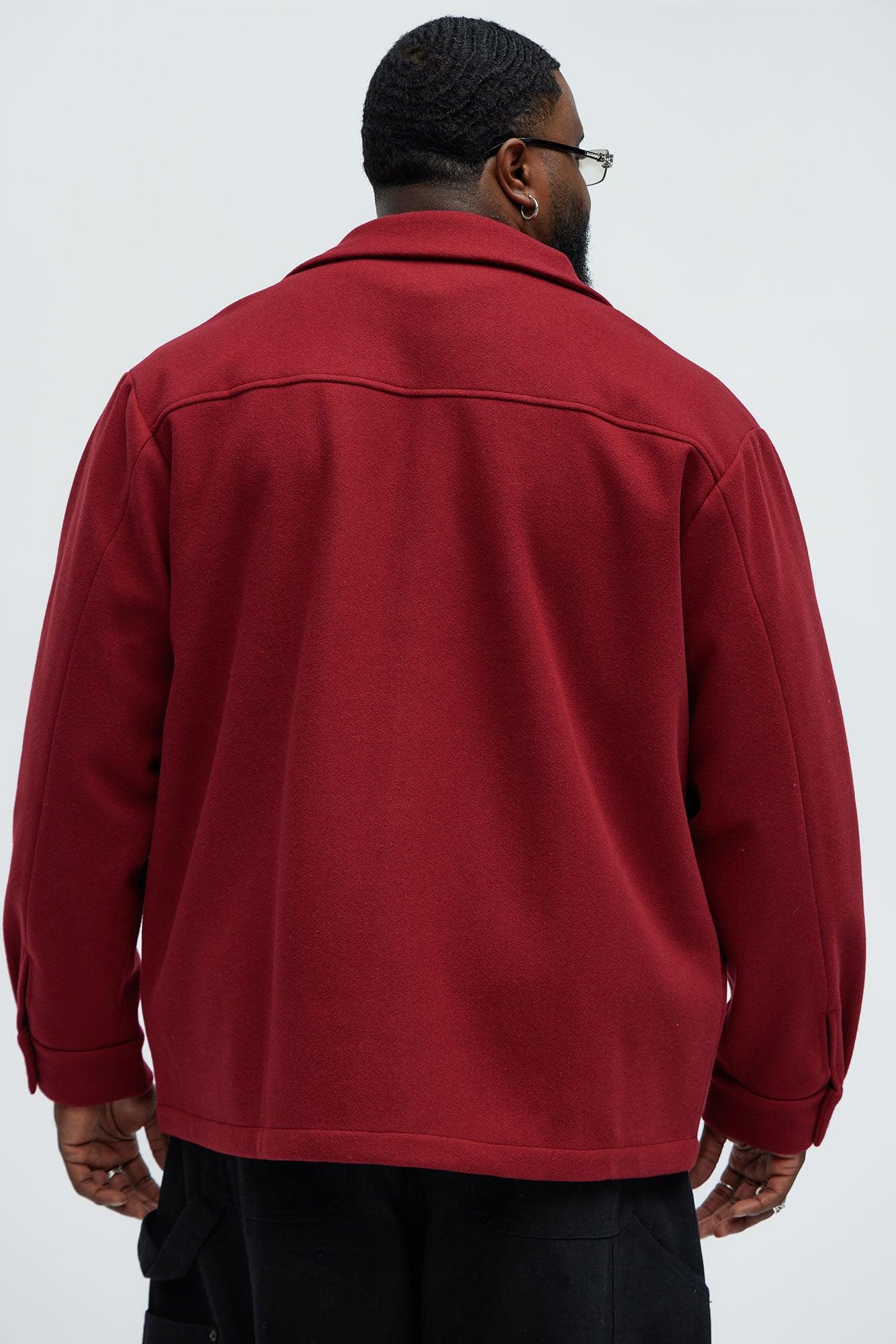Ballou Pocket Button Up Shirt - Burgundy Product Image