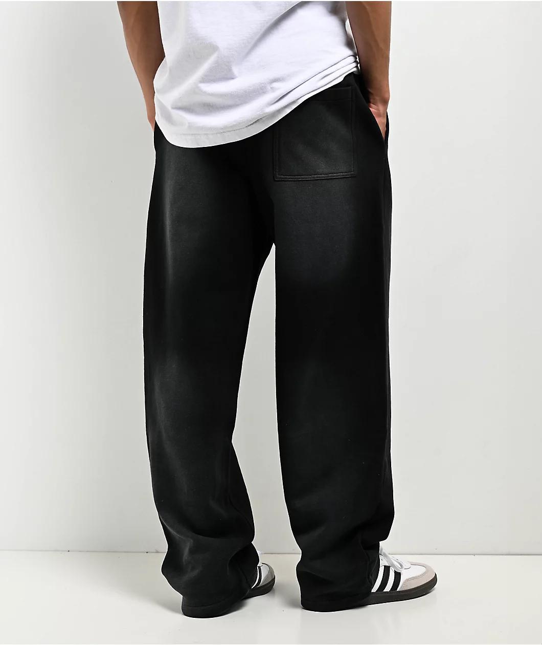 Ninth Hall Fundamentals Sunbleached Black Wash Loose Sweatpants Product Image