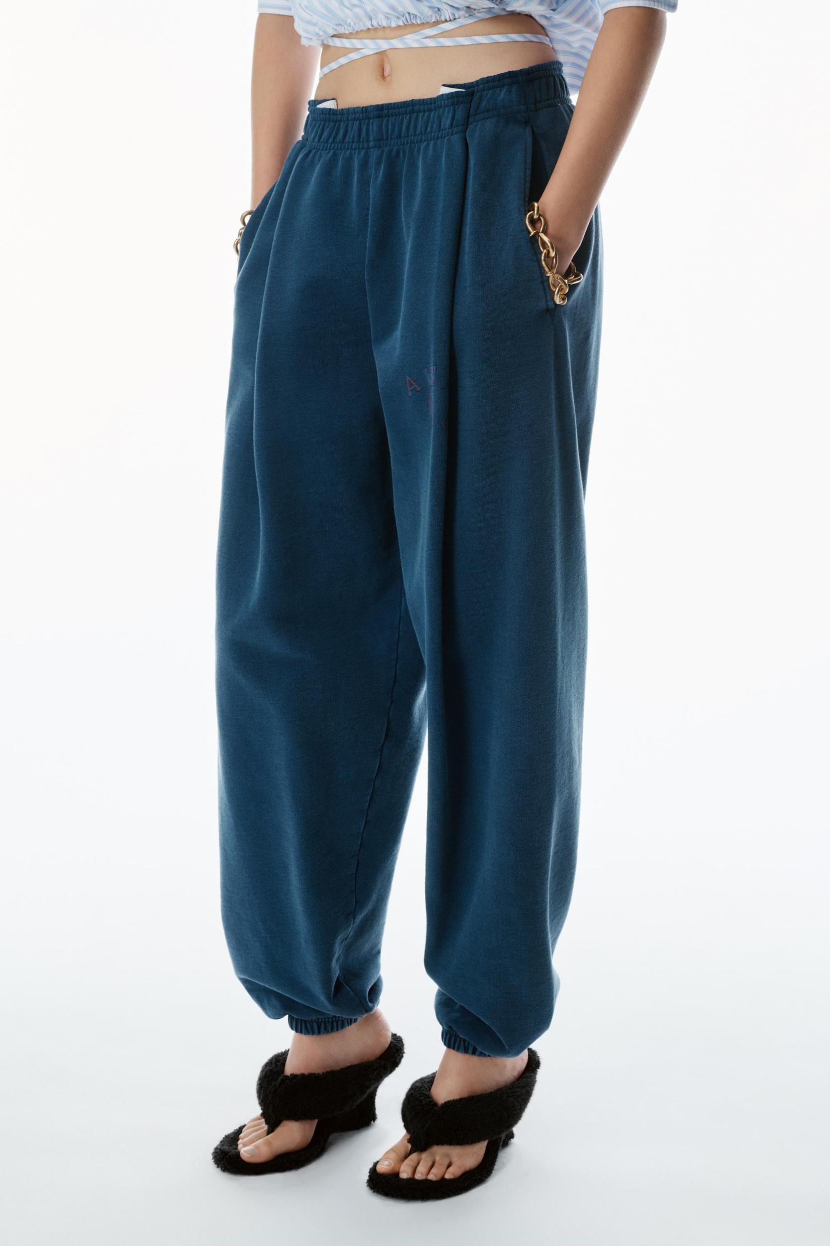 Logo Waistband Pleated Sweatpants Product Image