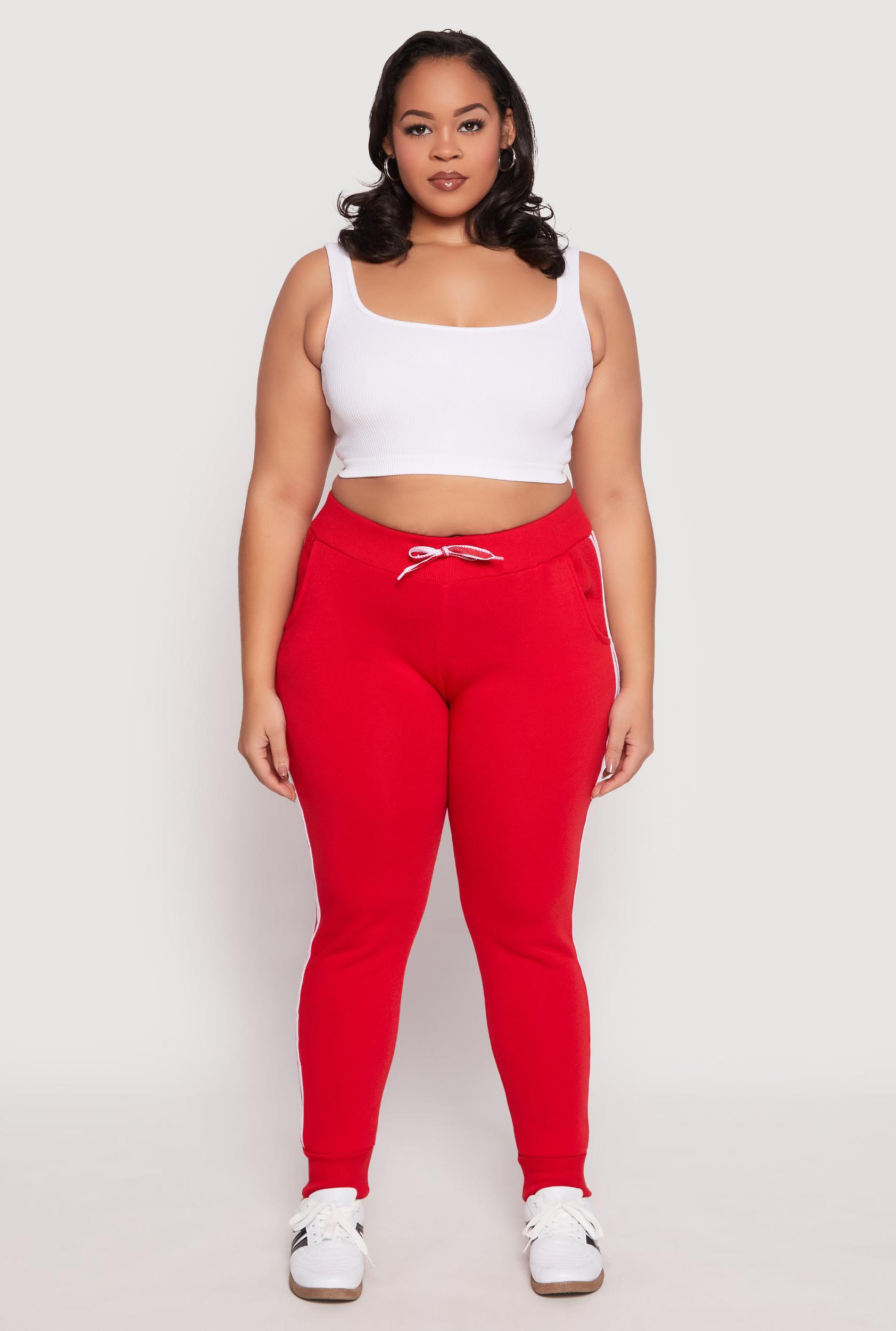 Womens Plus Size Varsity Stripe Joggers Product Image