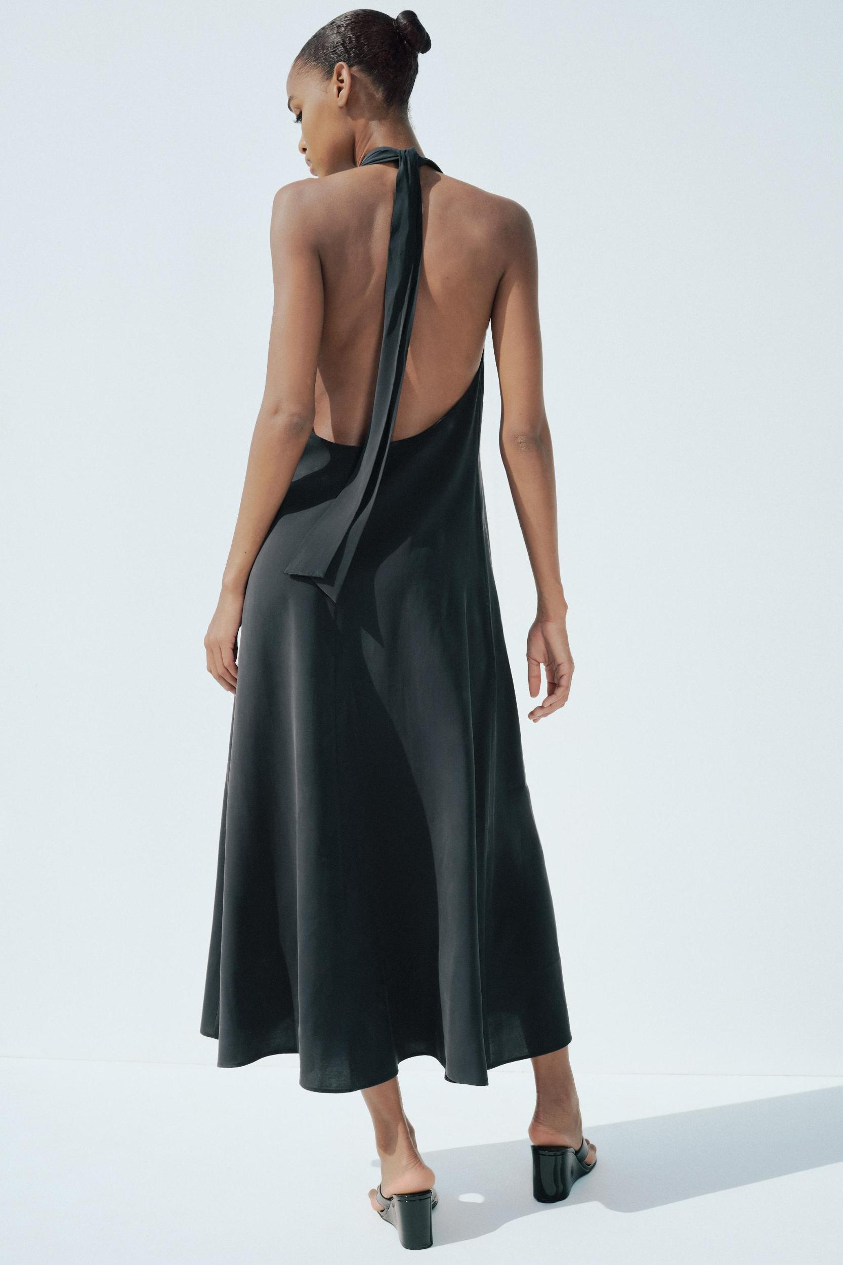 HALTER TIE MIDI DRESS Product Image