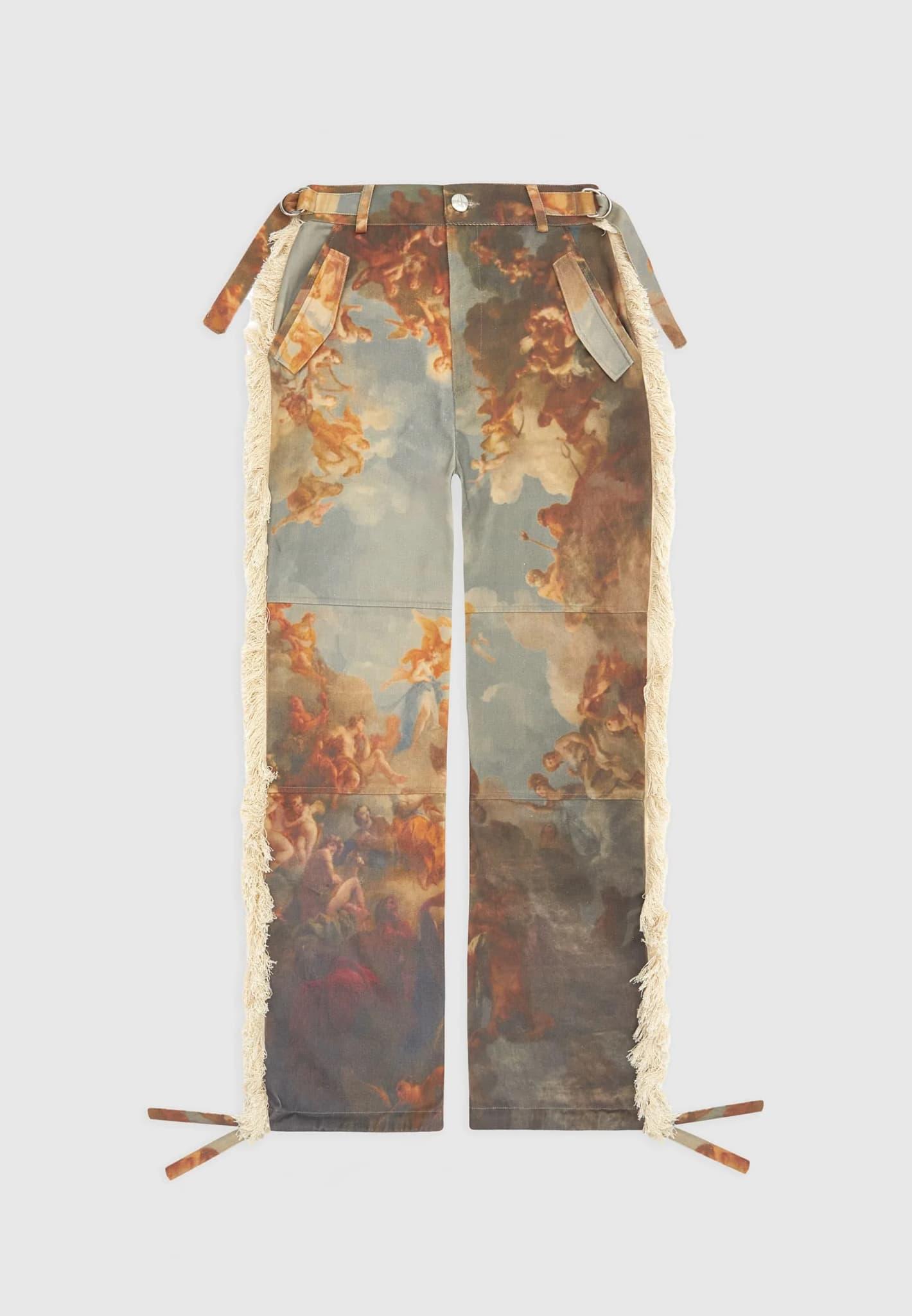 Mid Rise Art Cargo Pants with Tassels - Multi Female Product Image