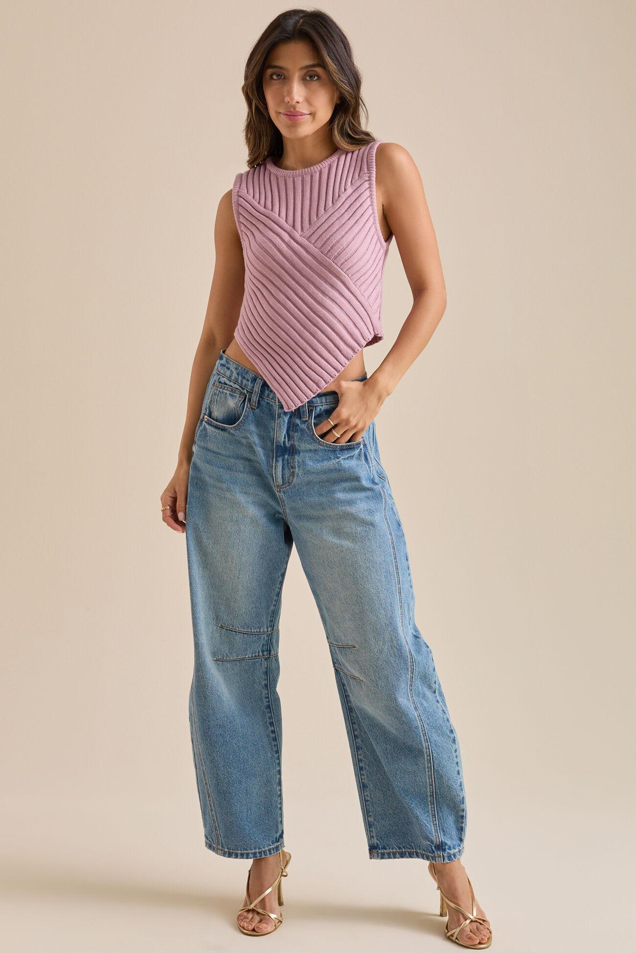 Georgina Scarf Hem Sweater Tank Product Image