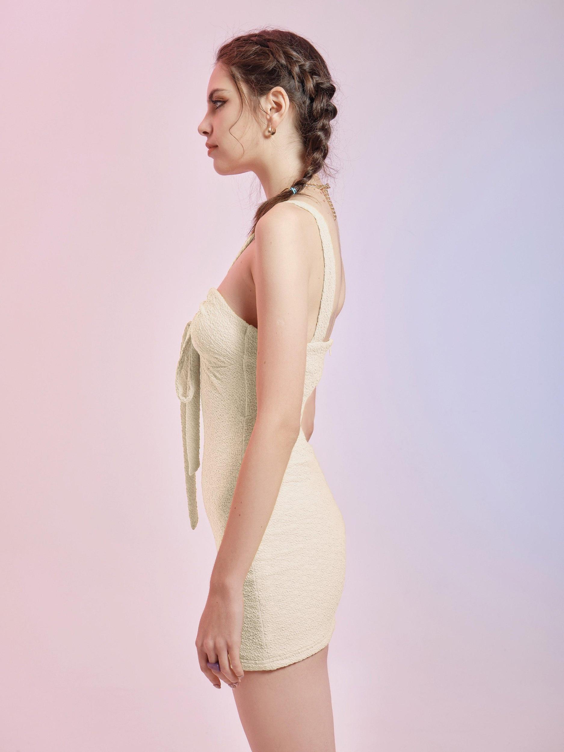 Halter Strap Bodycon Mini Dress Product Image