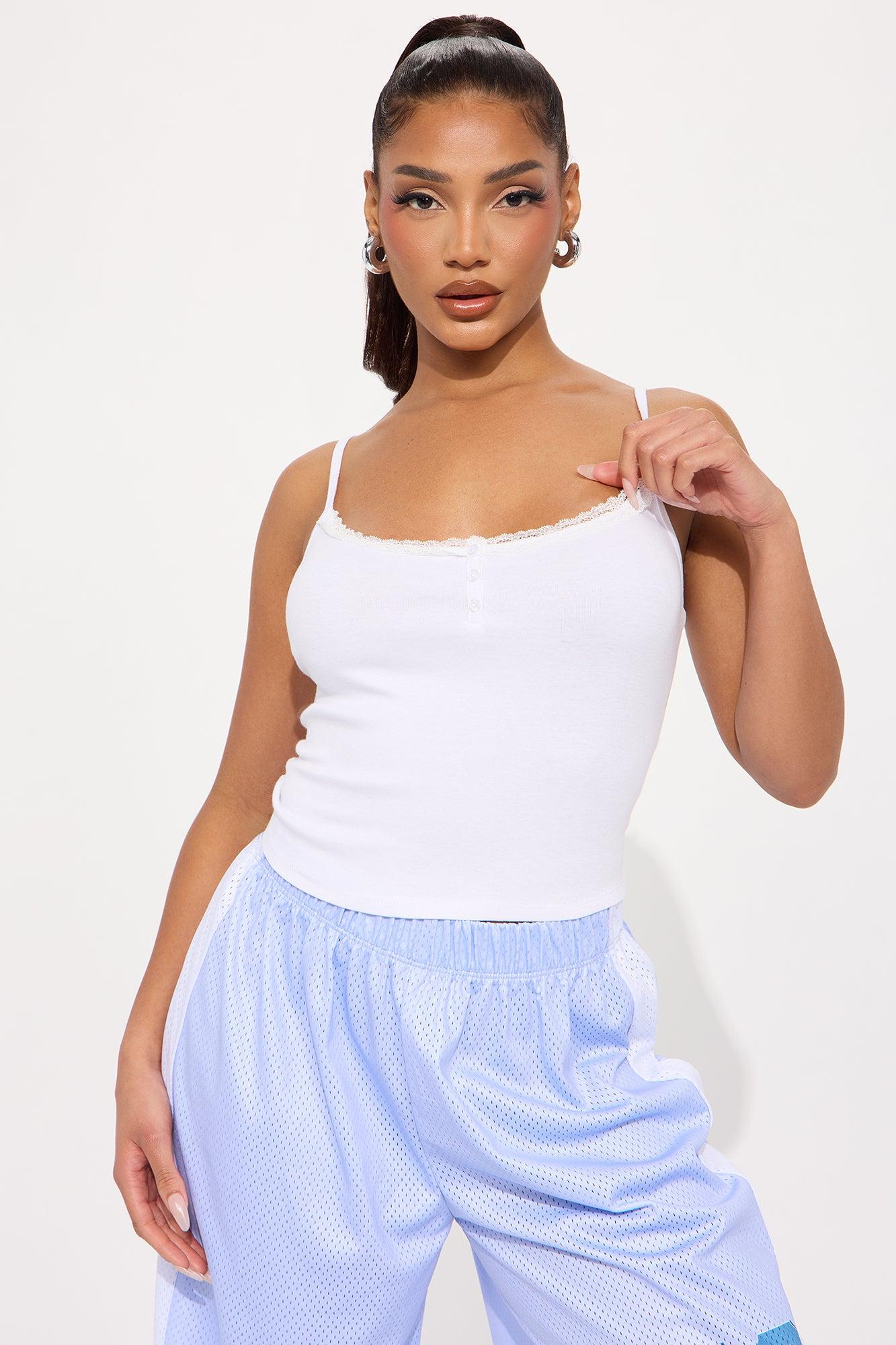 Katie Lace Trim Cami - White Product Image