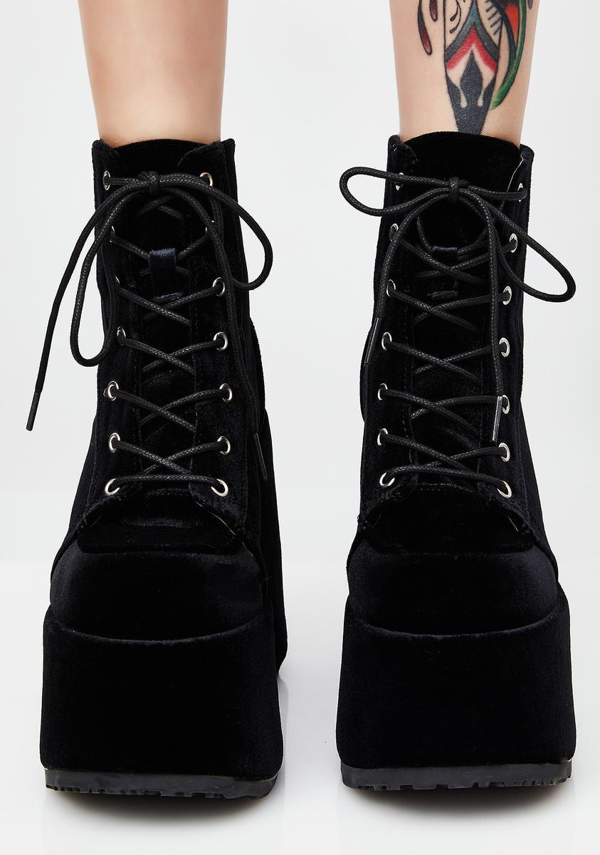 Demonia Velvet Rave Royalty Platform Boots Product Image