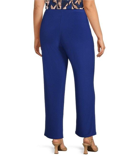 Investments Plus Bellwether Blue Pull-On Soft Straight Leg Pants Product Image