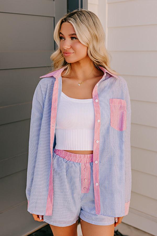 Dockside Dreaming Oversized Stripe Button Up Product Image