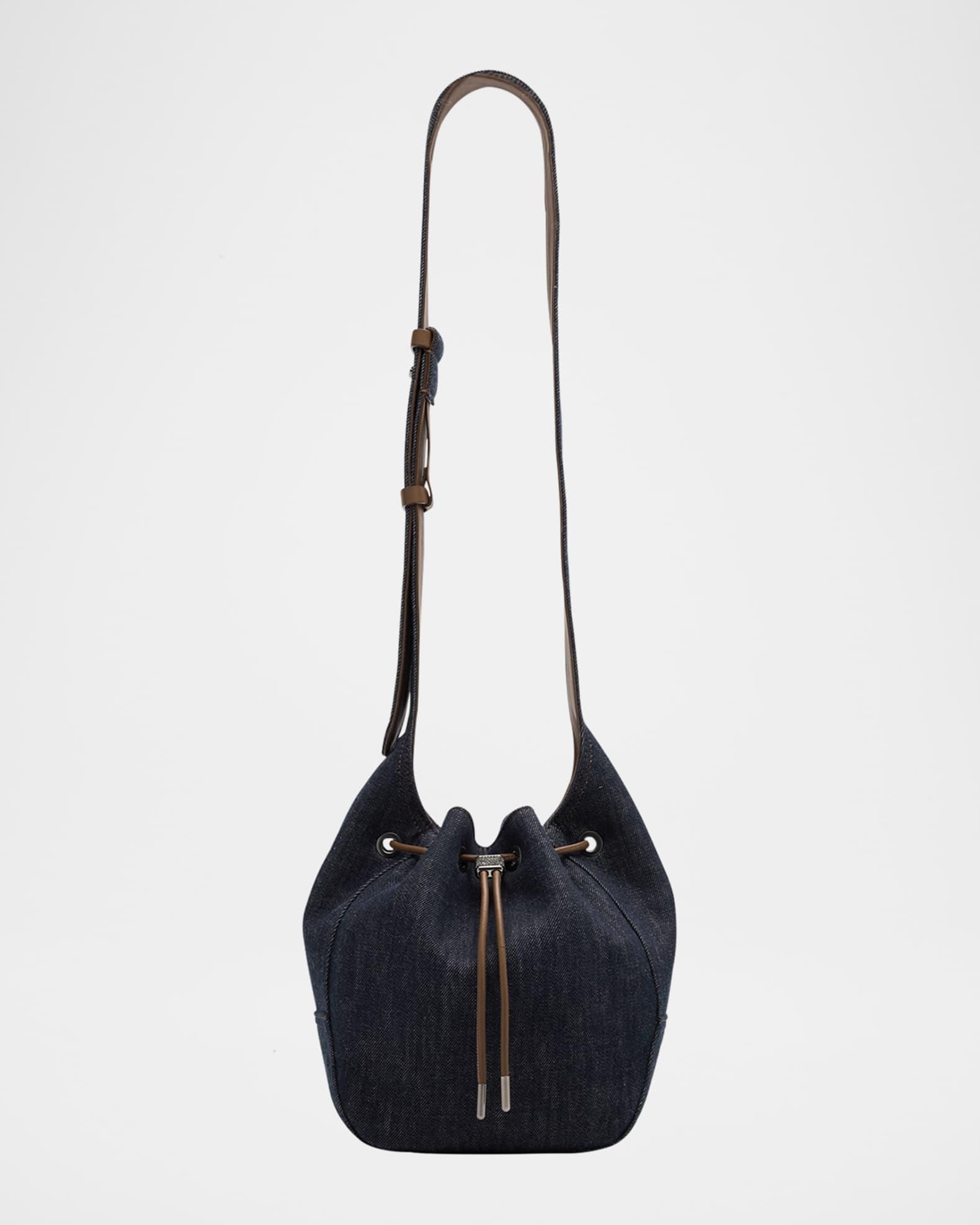 Duo Mini Denim Drawstring Bucket Bag Product Image