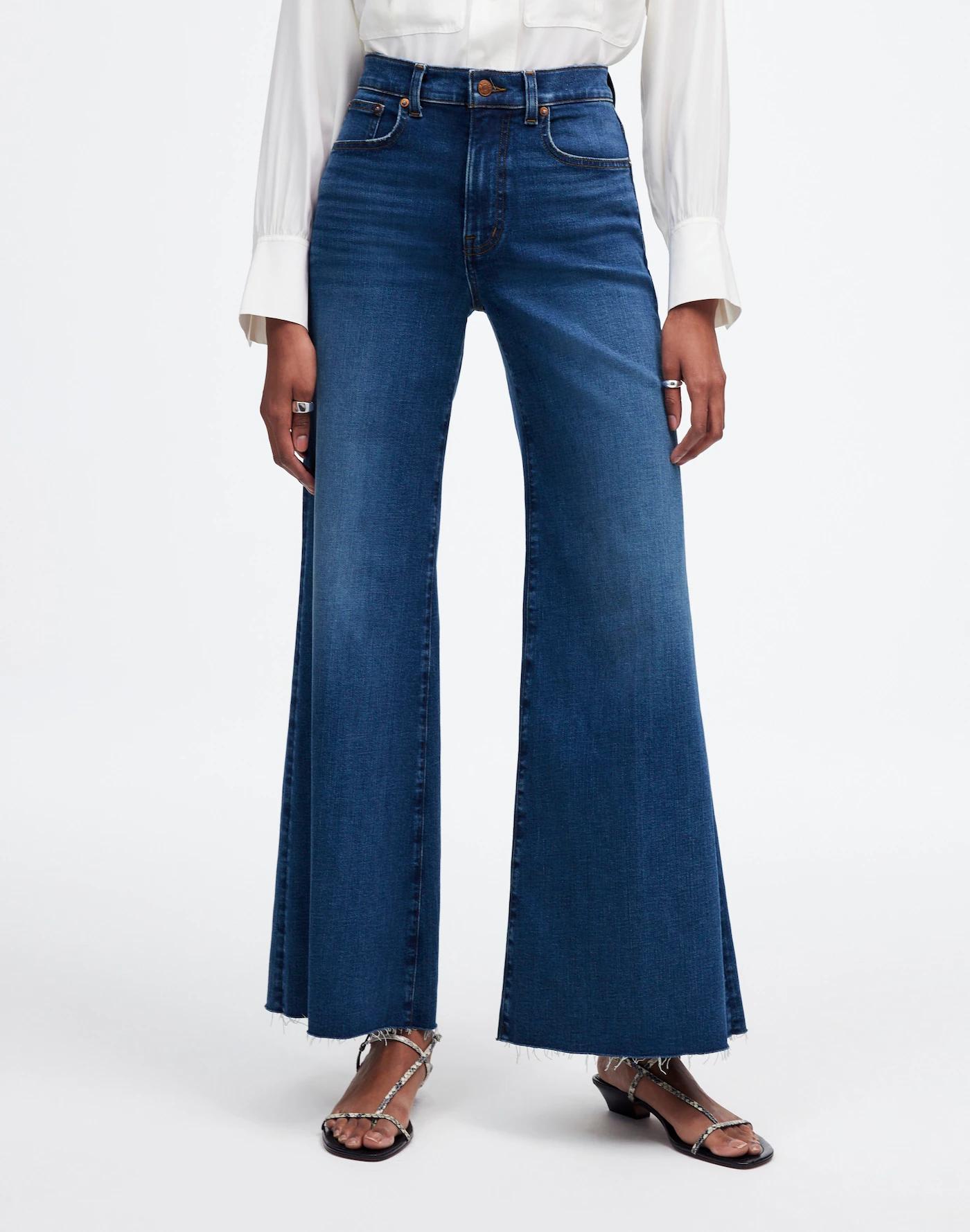 Tall Flared Wide-Leg Crop Jeans Product Image