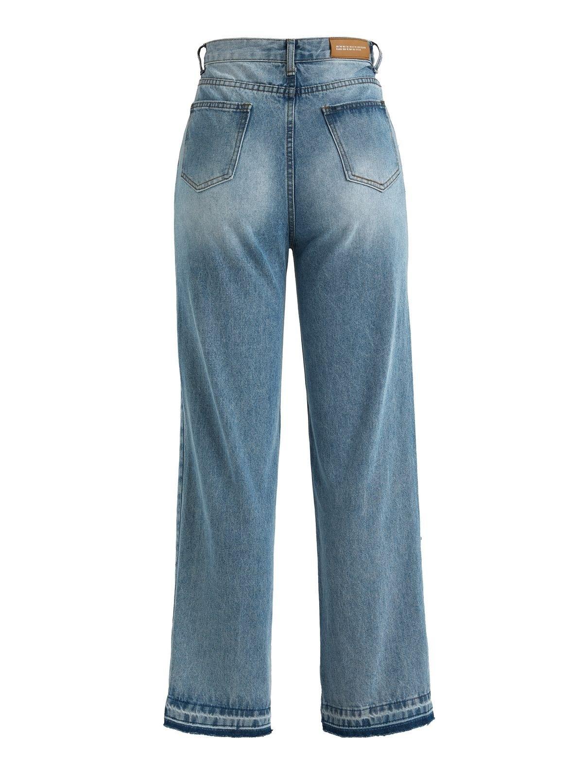 Bleached Raw Hem Boyfriend Jeans Product Image