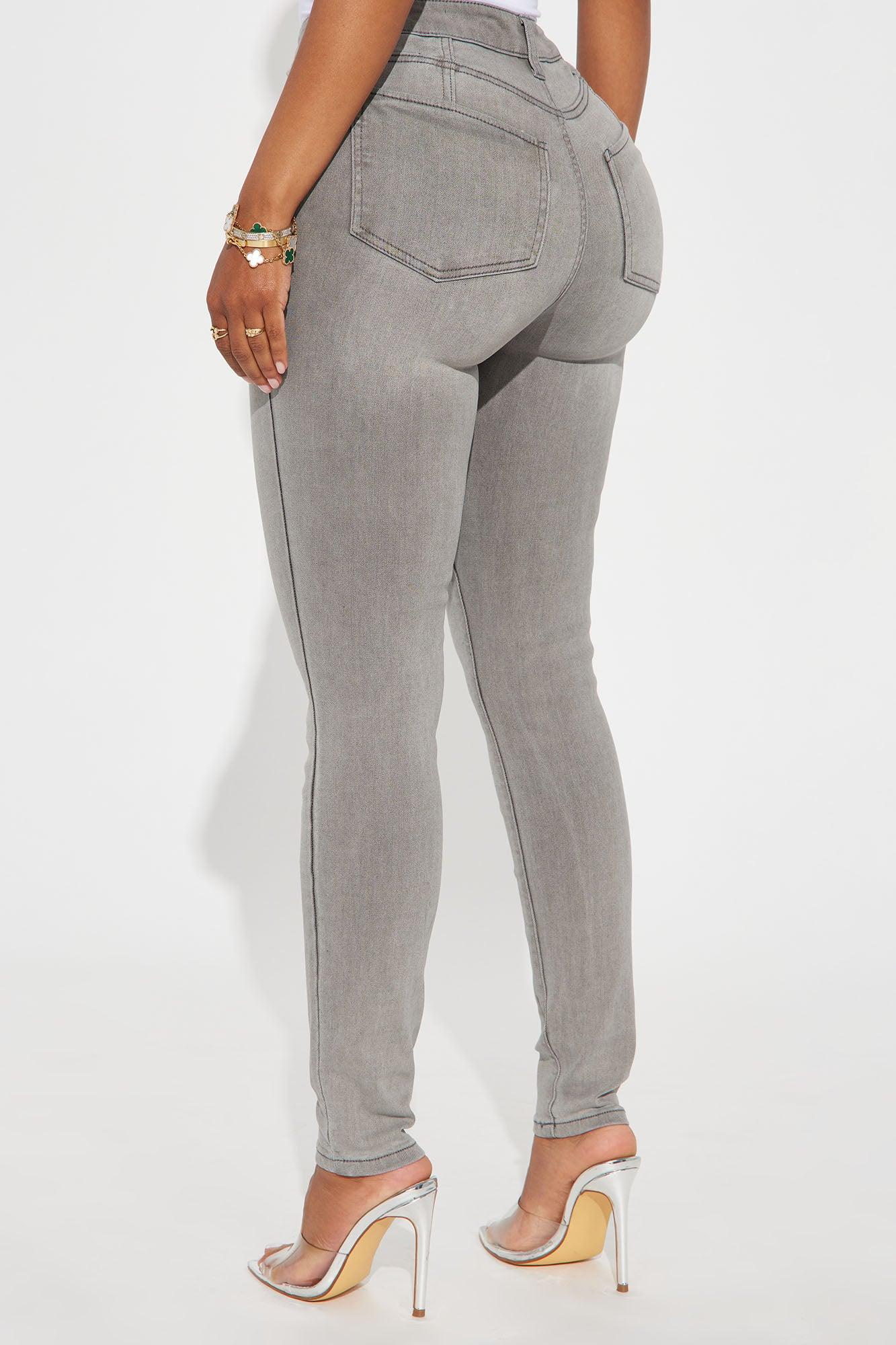 Lights Out High Rise Booty Lifting Skinny Jeans - Grey Product Image