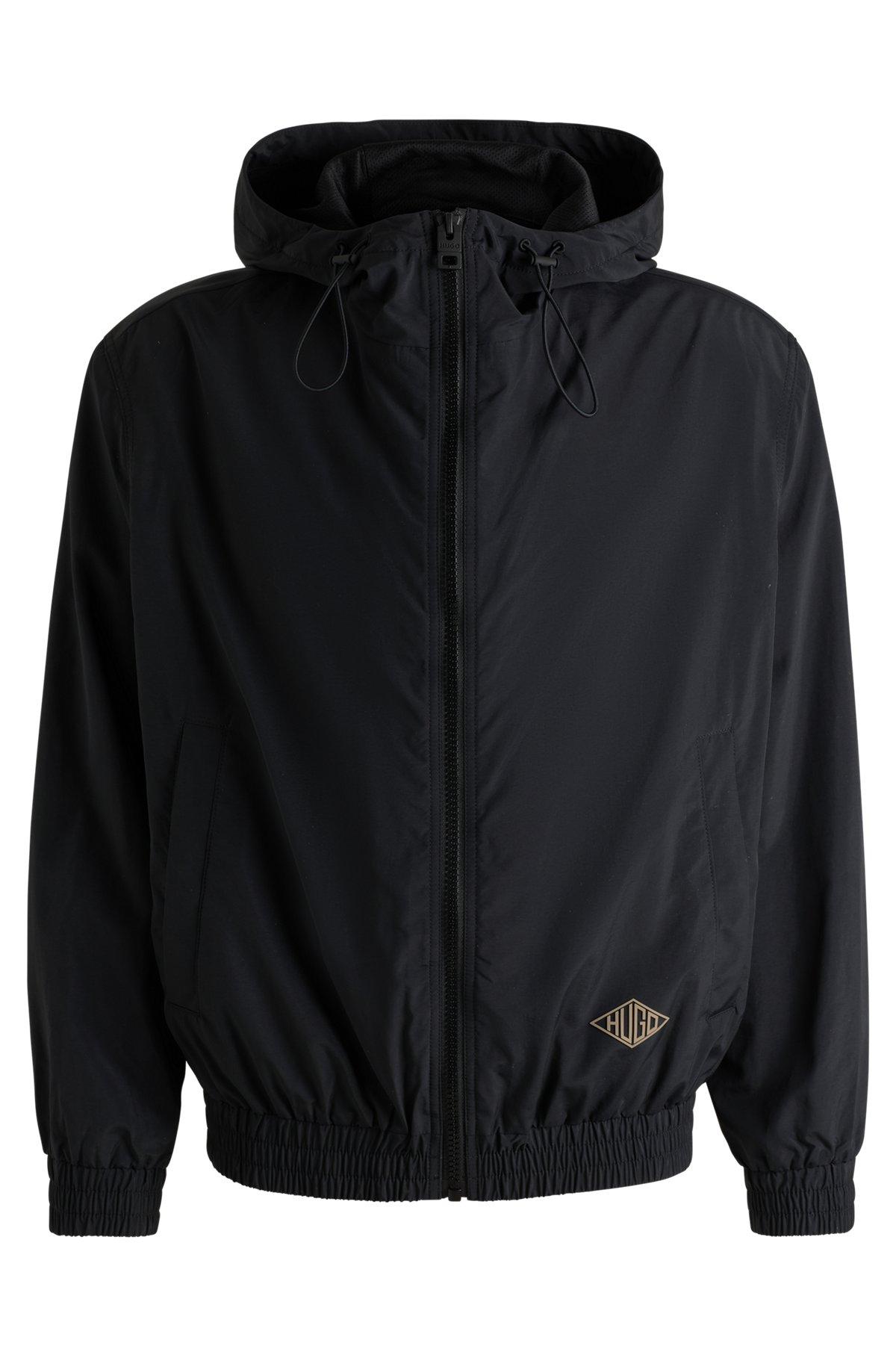Hooded windbreaker jacket with mesh lining Product Image