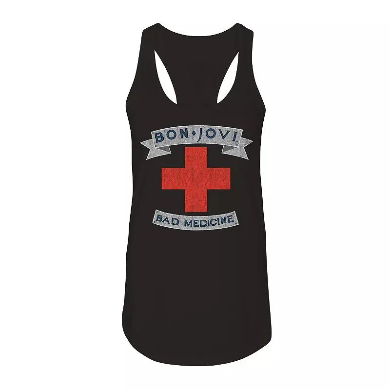 Junior's Bon Jovi Bad Medicine Graphic Tank, Girl's, Size: Small, Black Product Image
