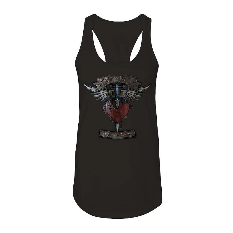Junior's Bon Jovi Banners Graphic Tank, Girl's,  Product Image