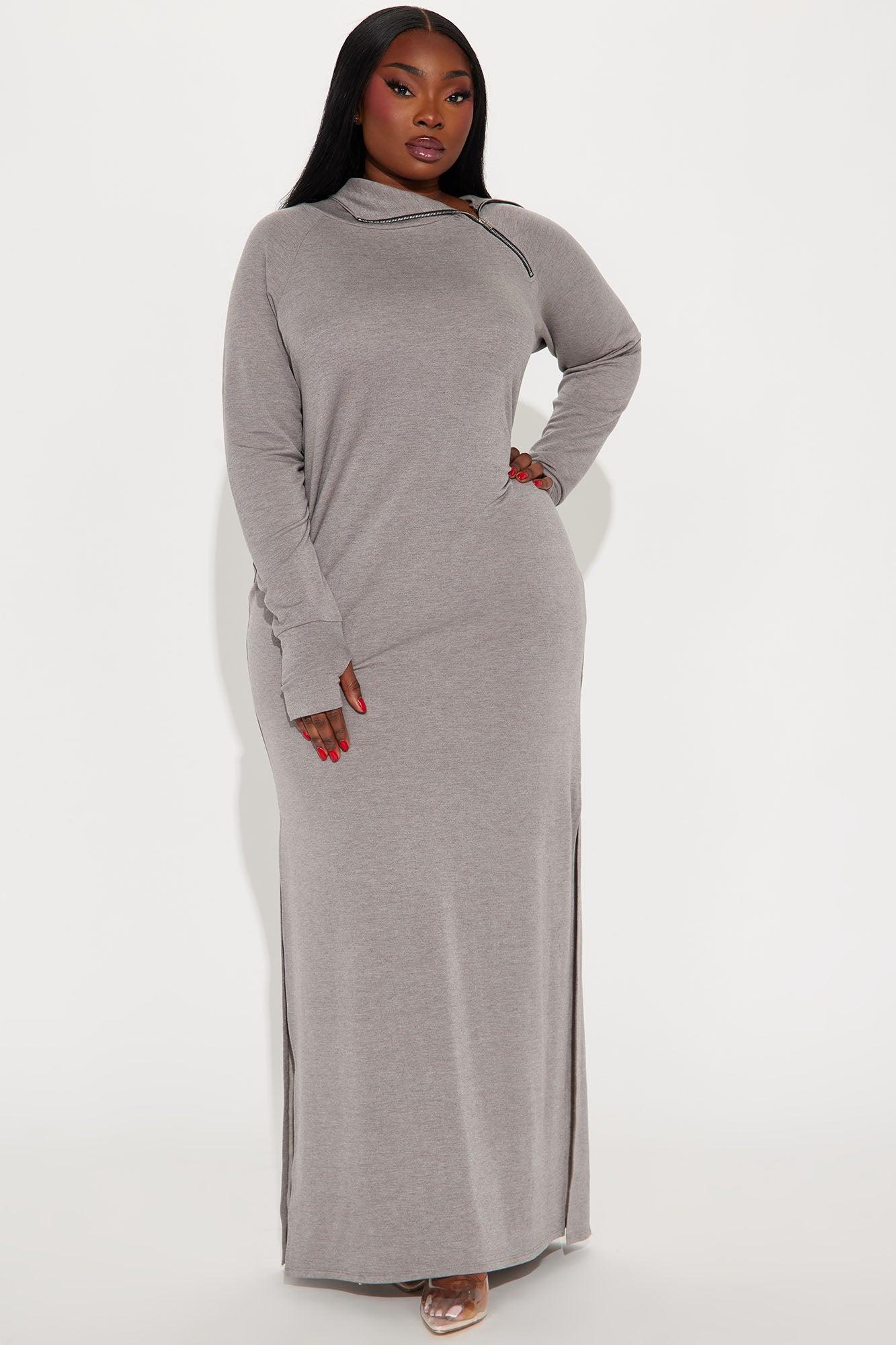 Stella French Terry Maxi Dress - Charcoal Product Image