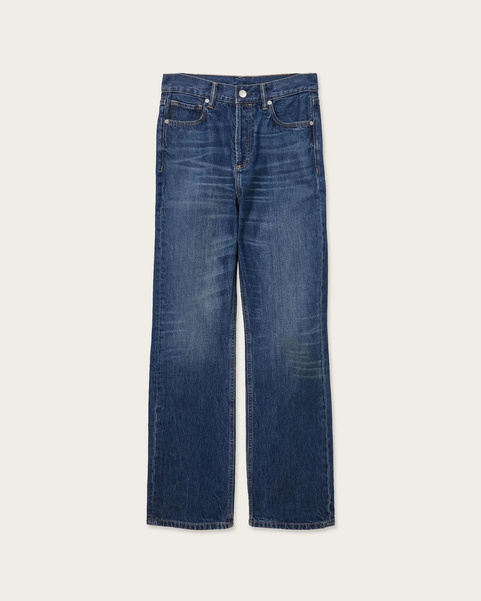 Mathilde Relaxed Bootcut Jeans Dark Indigo | ALLSAINTS US Product Image