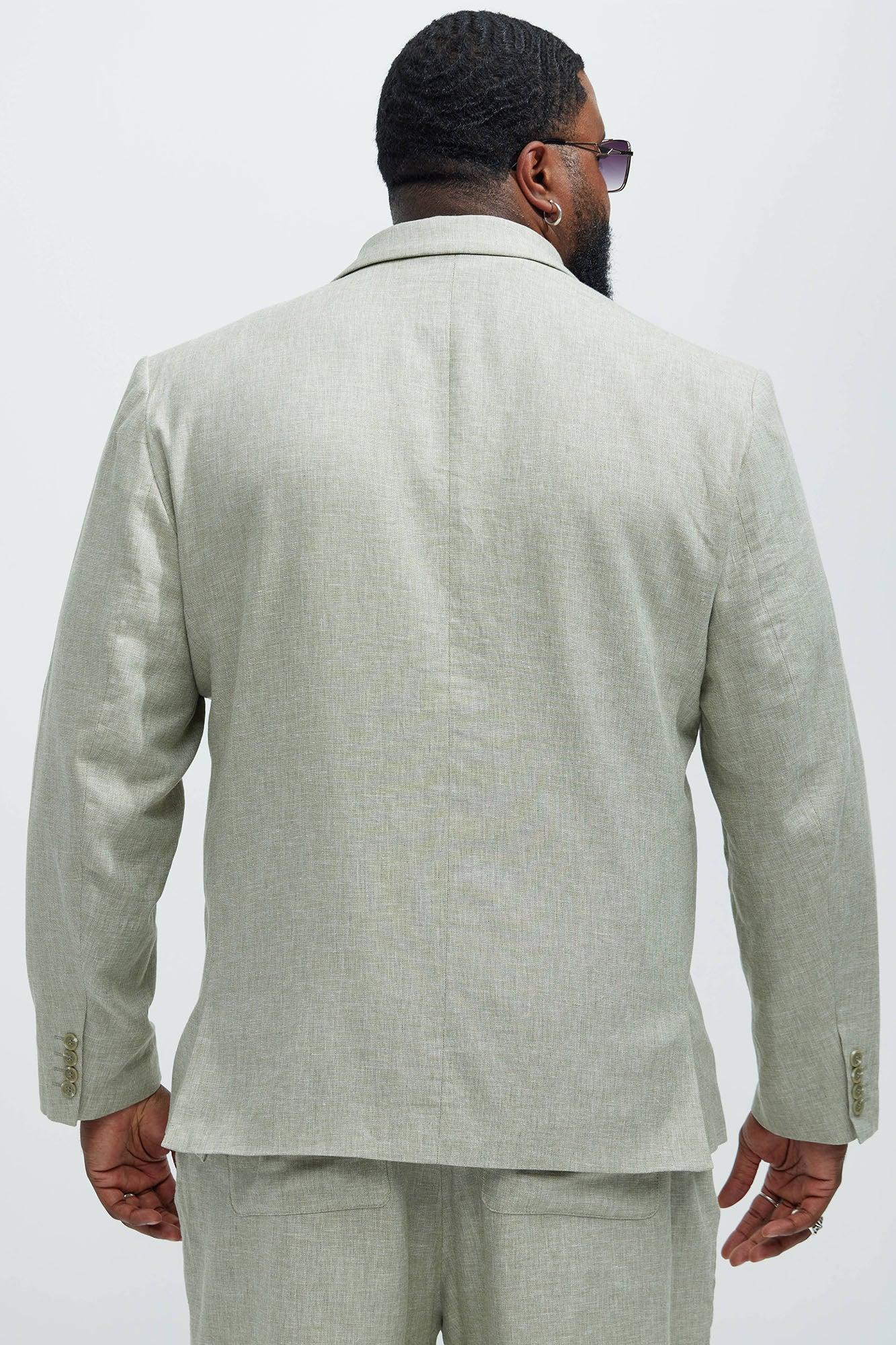 Bahamas Linen Suit Jacket - Green Product Image