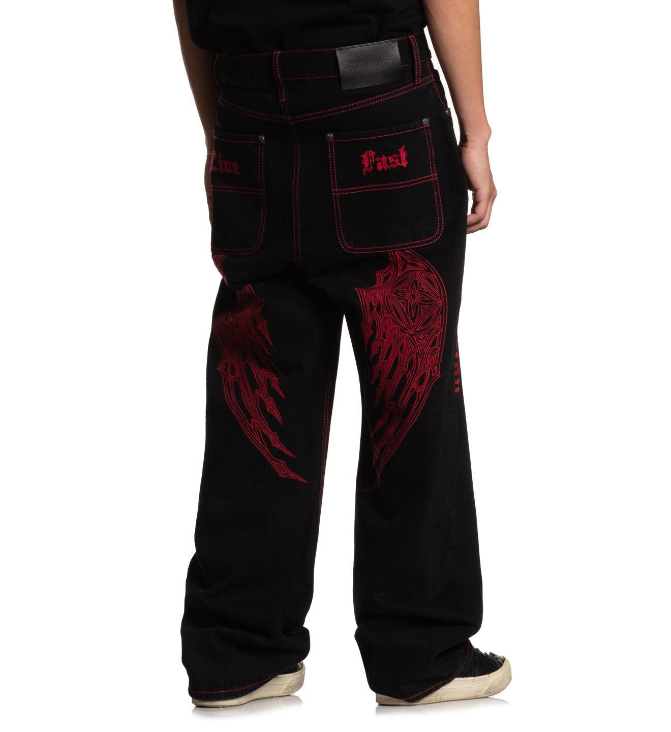 Wide Leg Wings Jeans Male Product Image
