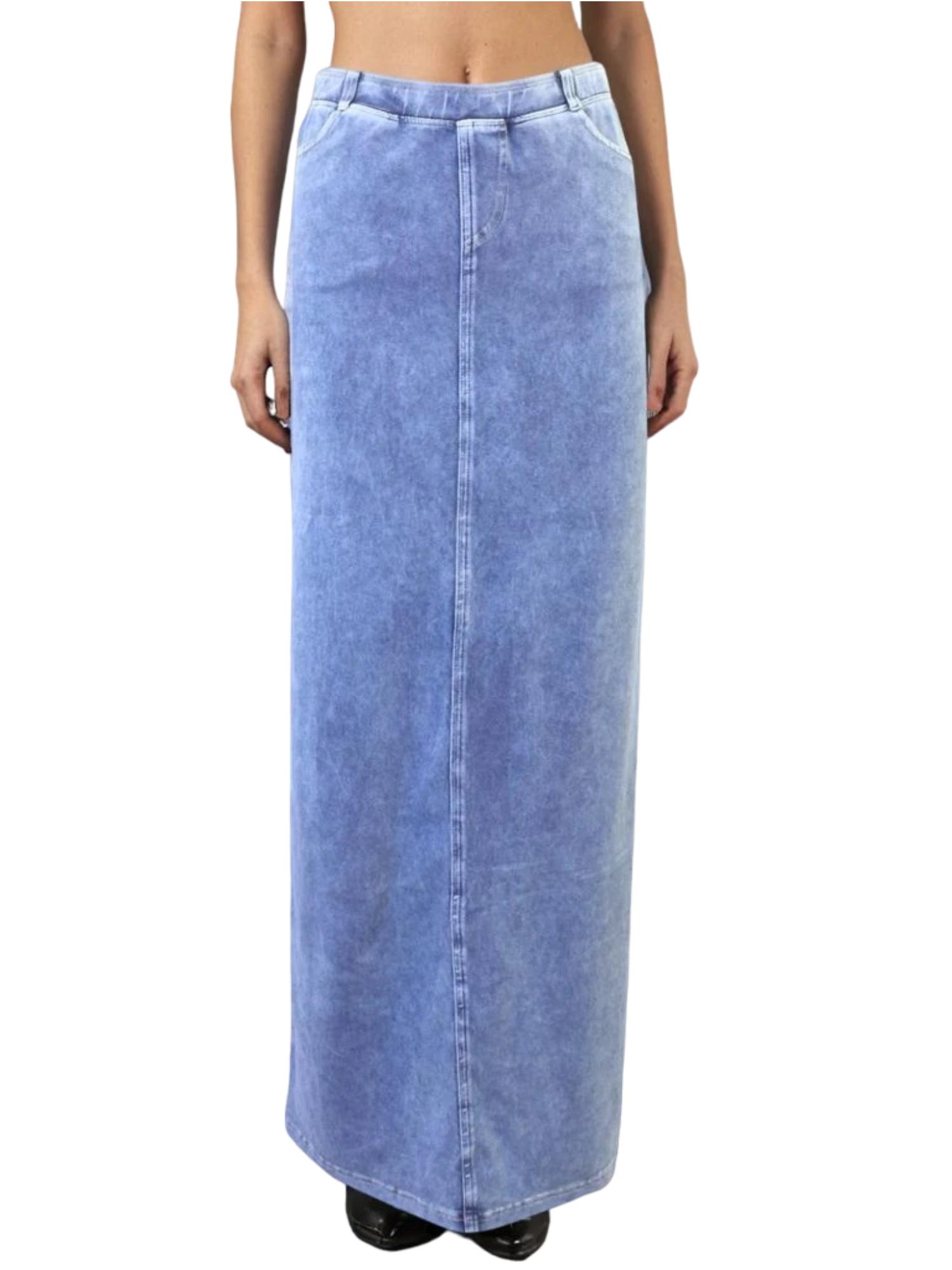 Hard Tail Long Denim Back Inset Skirt WJ-127 Product Image