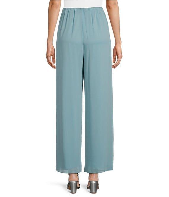 Alex Evenings Wide Leg Mid Rise Chiffon Pants Product Image