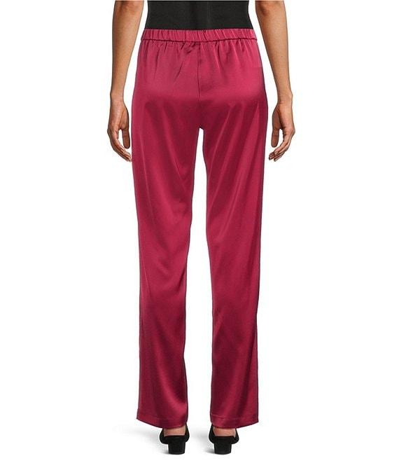 MISOOK Nora Crepe De Chine Elastic Waist Straight Leg Pants Product Image