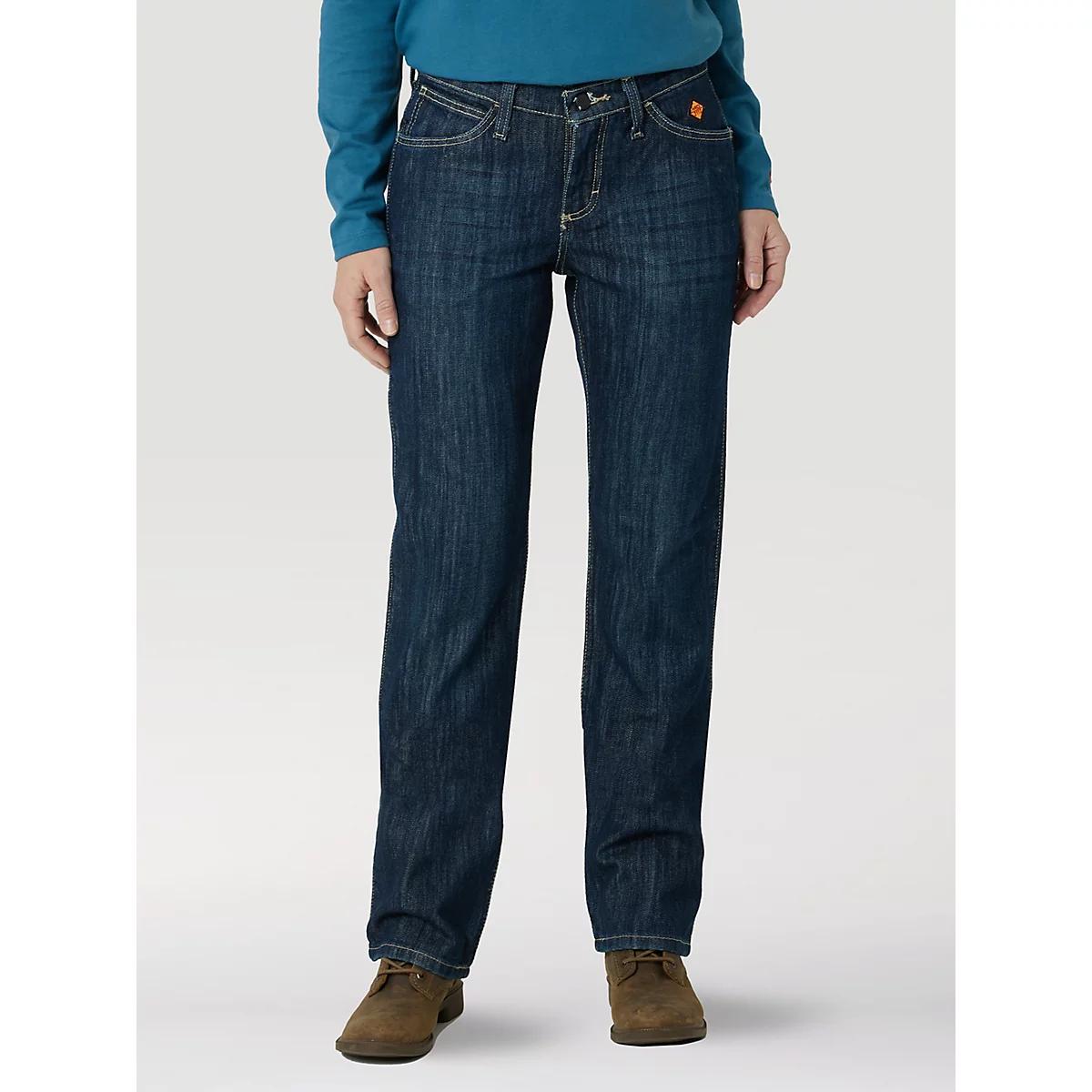 Women's Wrangler® FR Flame-Resistant Bootcut Jean in Rinse Wash Product Image