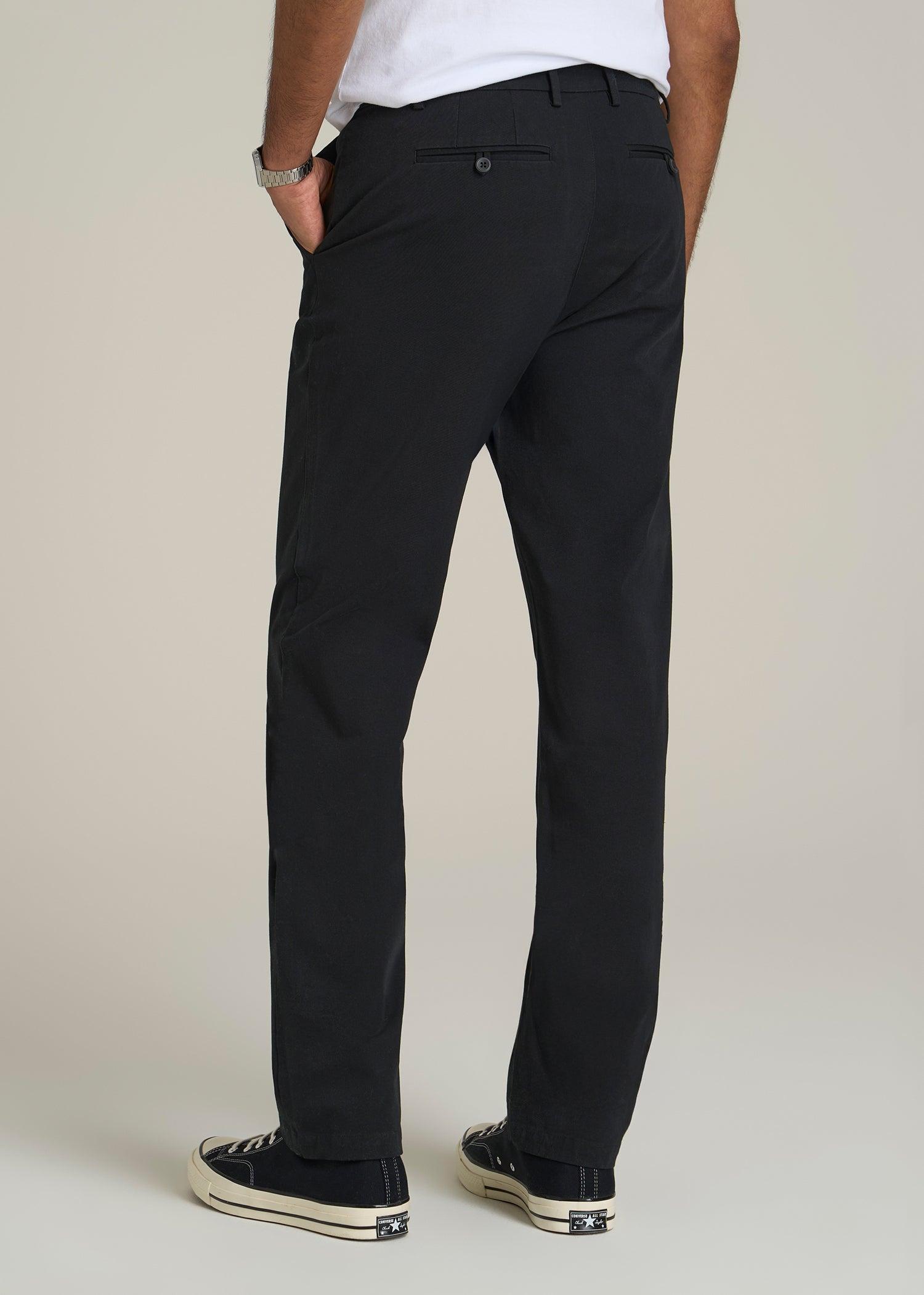 4 Way Stretch Commuter TAPERED Chino Pants for Tall Men in Black Male Product Image