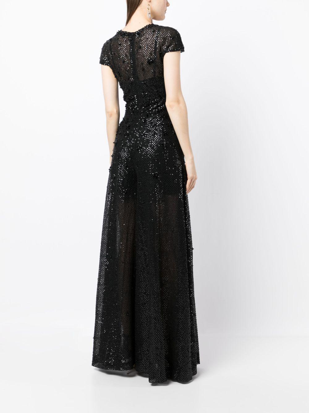 floral-detail sequined jumpsuit Product Image