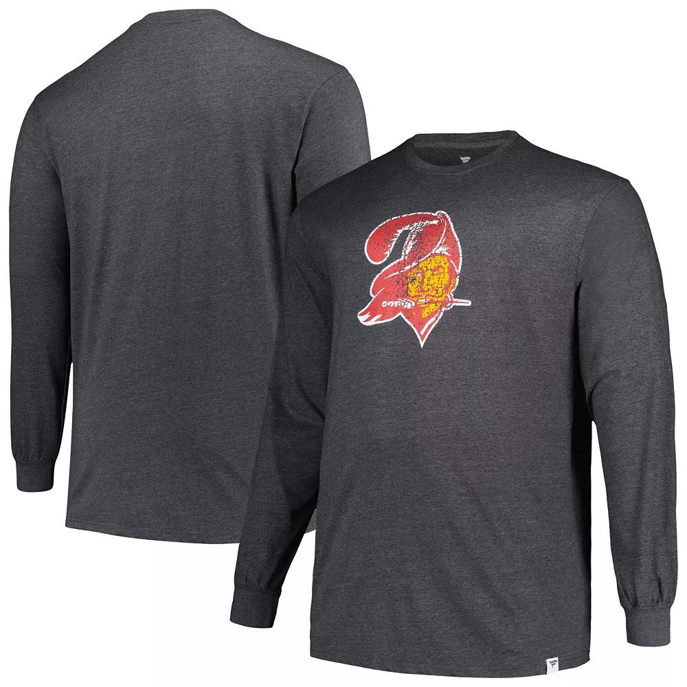 Men's Profile Heather Charcoal Tampa Bay Buccaneers Big & Tall Throwback Long Sleeve T-Shirt,  Product Image