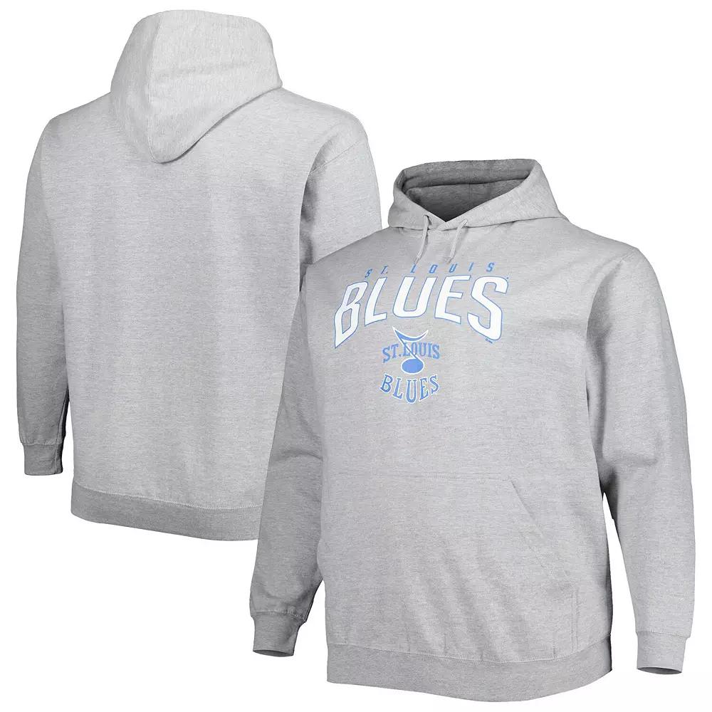 Men's Fanatics Branded Heather Gray St. Louis Blues Special Edition 2.0 Big & Tall Wordmark Pullover Hoodie,  Product Image