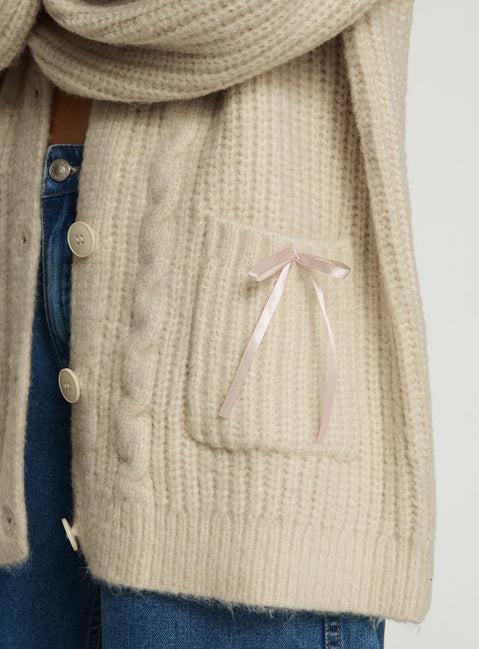 Cameliah Knit Cardigan Cream Product Image