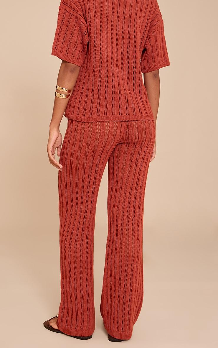  Rust Crochet Knit Pant Product Image