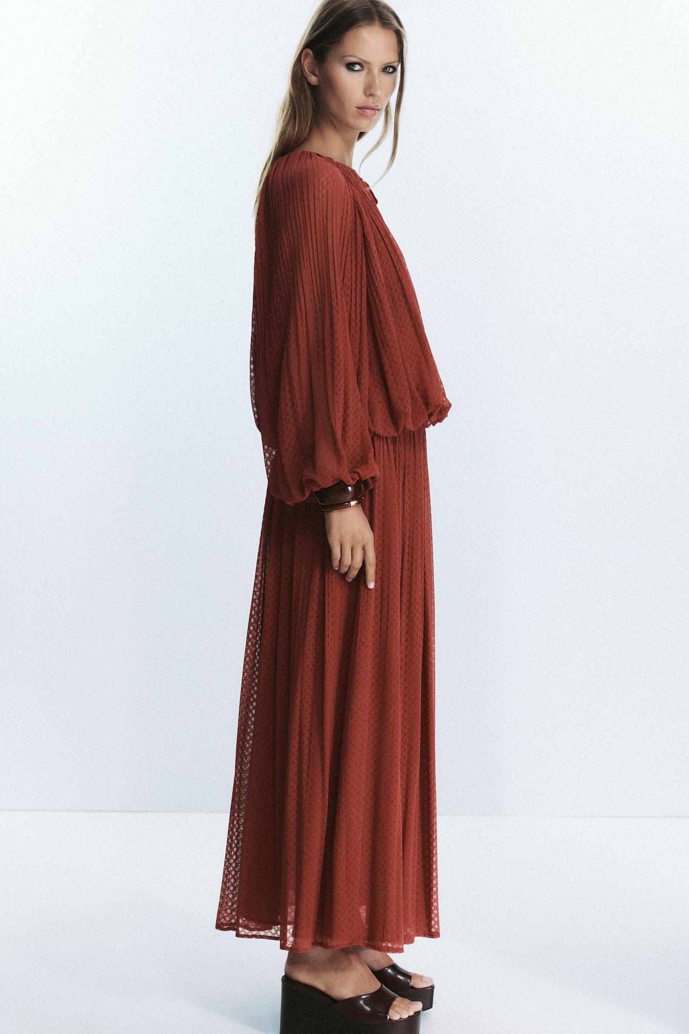 BELTED PLEATED MIDI SKIRT Product Image