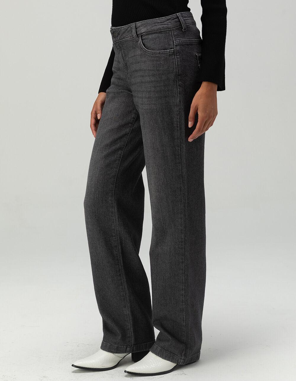 NOISY MAY Nila Low Rise Wide Womens Jeans - GRAY Product Image