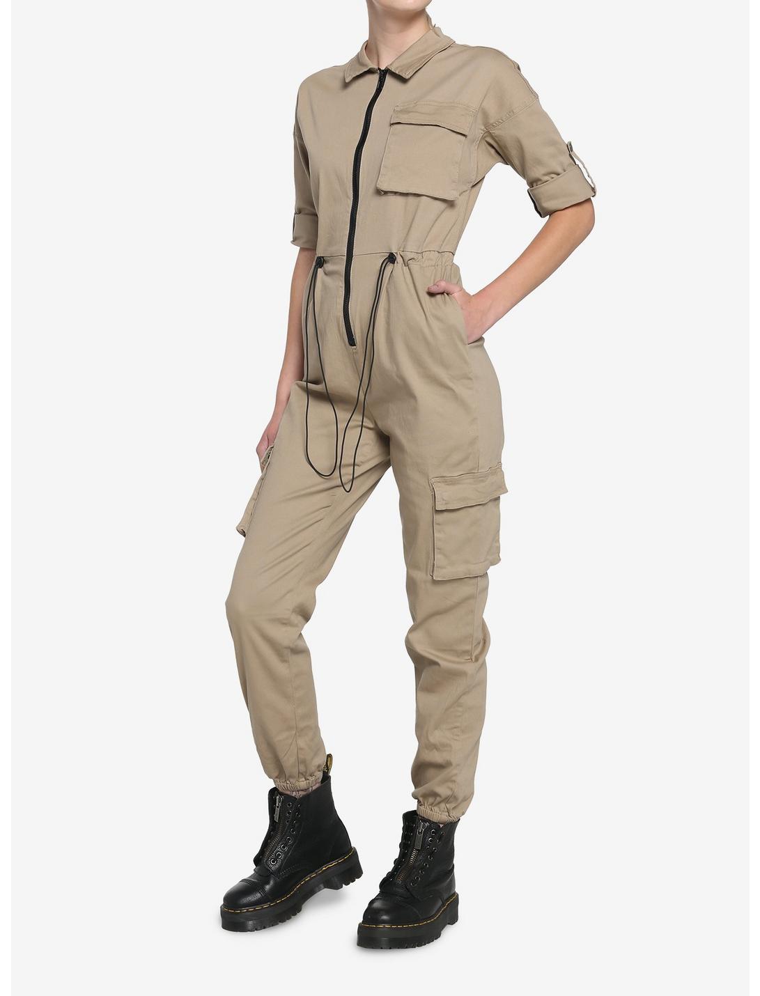 Tan Utility Pocket Jumpsuit Product Image