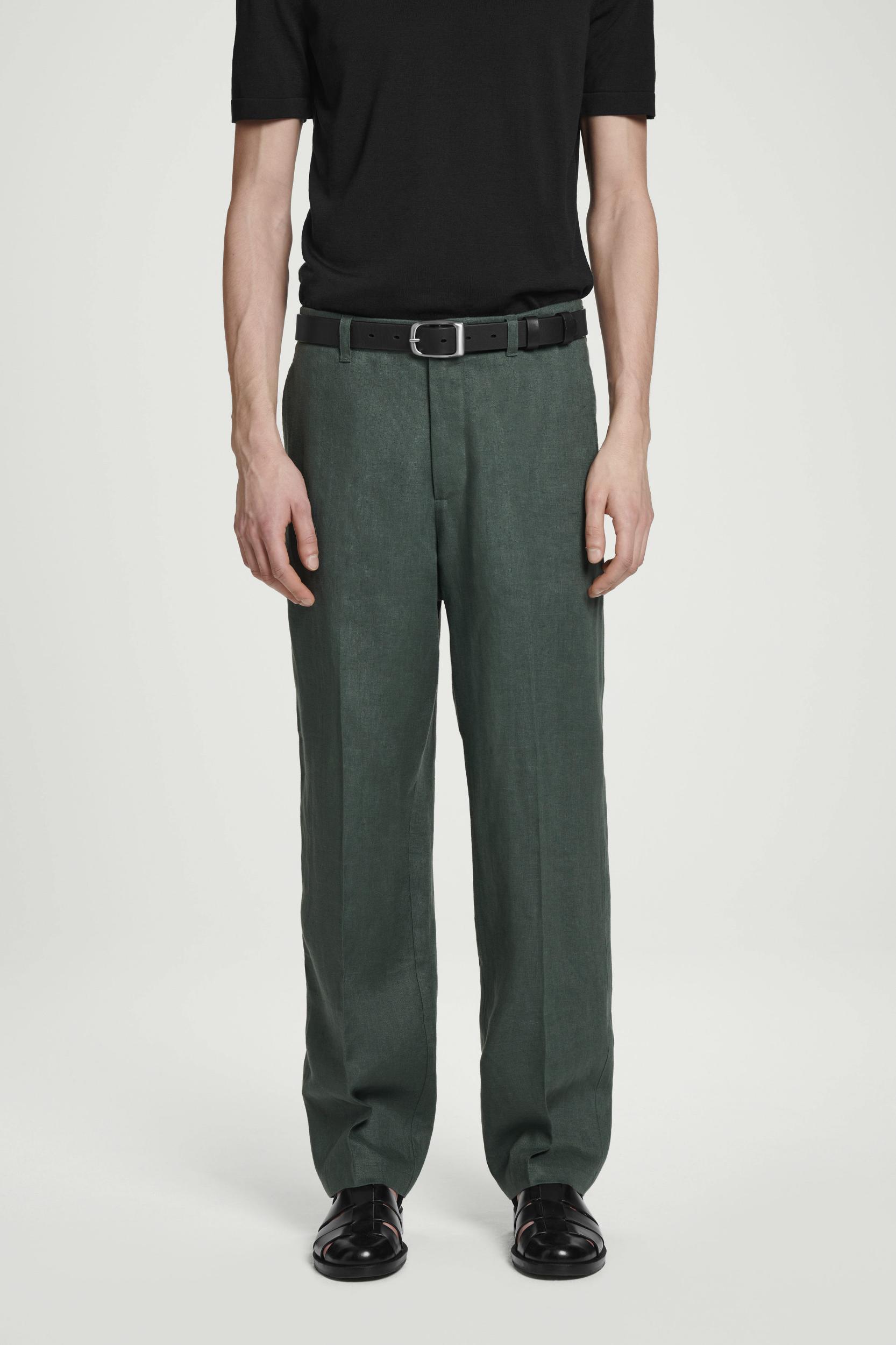 RELAXED LINEN TAPERED PANTS Product Image