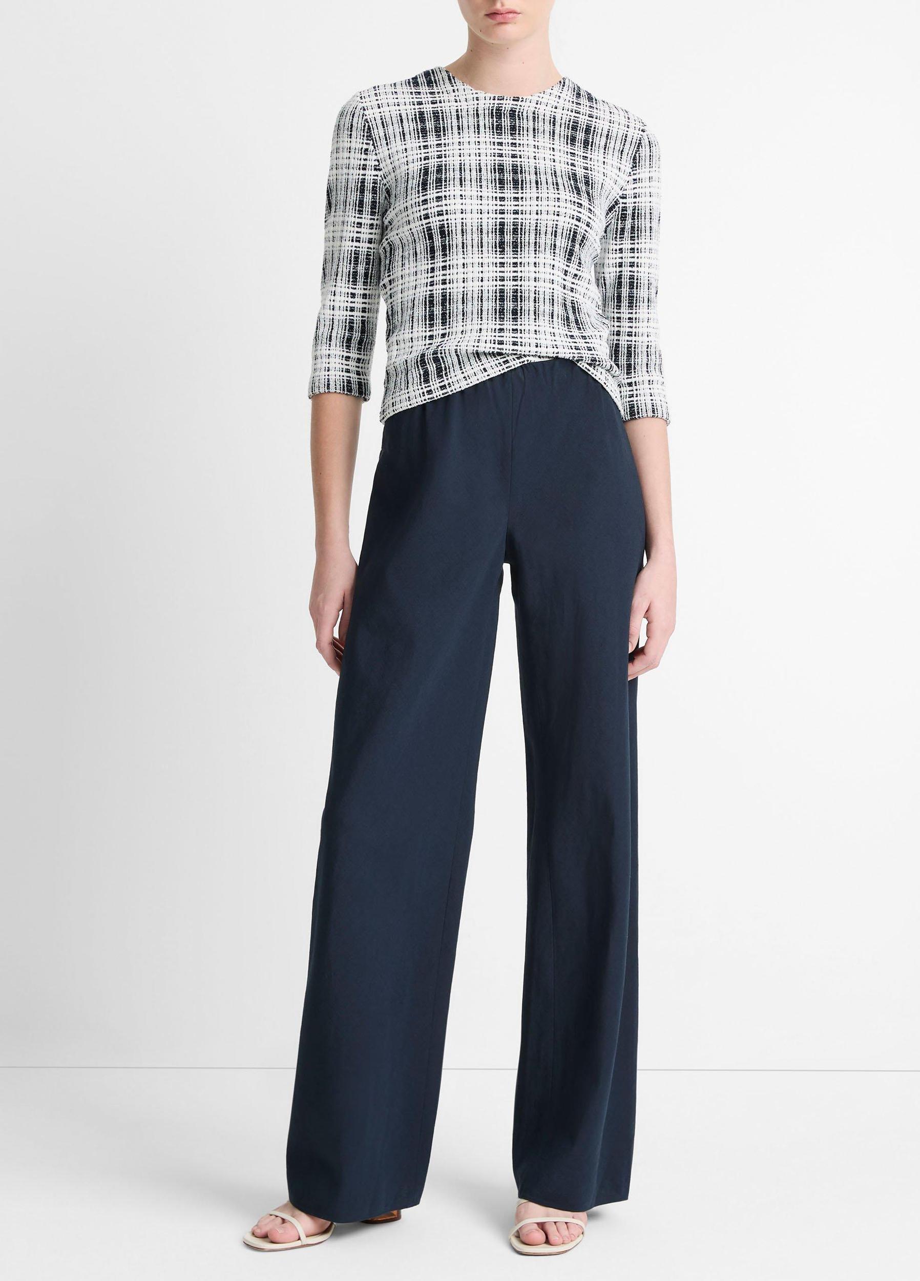 Cotton-Blend High-Waist Bias Pant Product Image