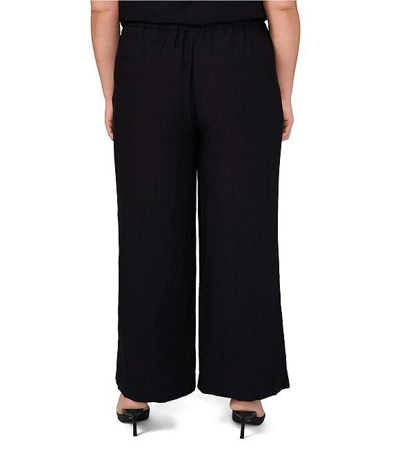 Vince Camuto Plus Size Embroidered Cutout Wide Leg Pants Product Image
