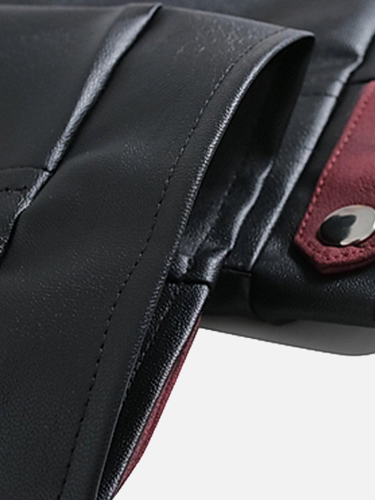 Aelfric Eden Color Blocking Patchwork Racing Jacket Product Image