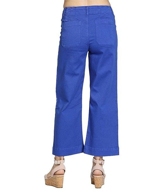 APNY Stretch Denim Cropped Wide Leg Jeans Product Image
