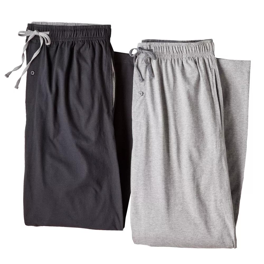 Big & Tall Hanes® 2-pack Solid Knit Pajama Pants, Men's,  Product Image