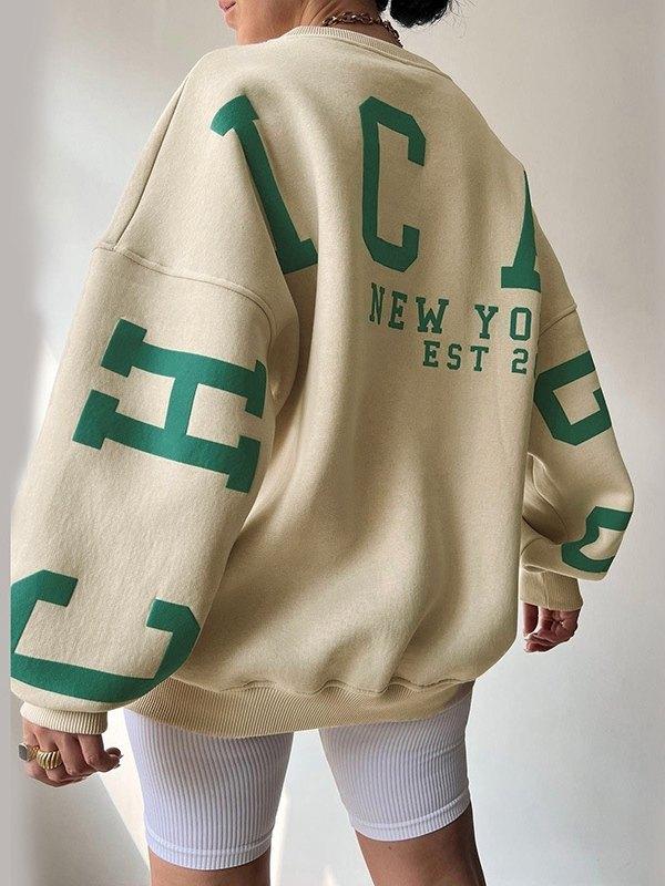 Back Letter Graphic Pullover Sweatshirt Product Image