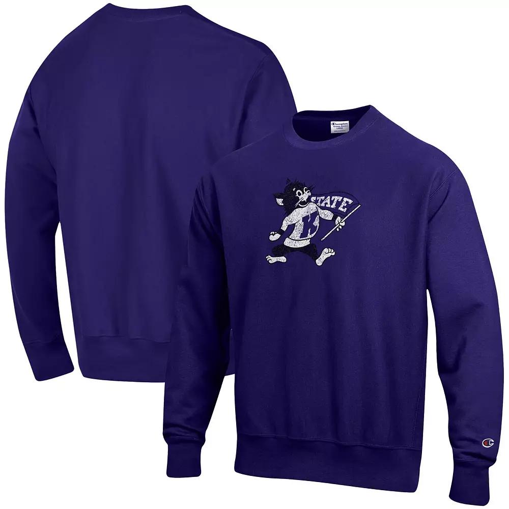 Men's Champion Purple Kansas State Wildcats Vault Logo Reverse Weave Pullover Sweatshirt,  Product Image