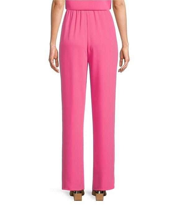 Caroline Rose Matte Crepe Pull-On Straight Leg Pants Product Image